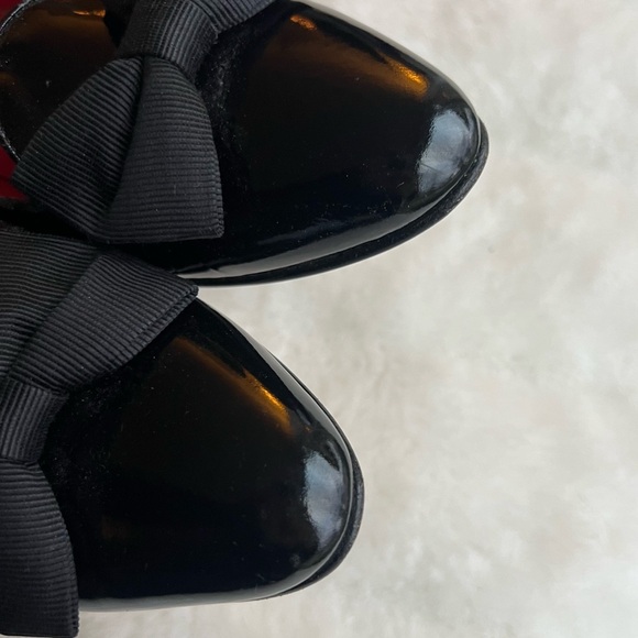 Enrico Gerbi Italian patent leather pointed toe flats Sz 9 BLACK w/bow - Picture 4 of 14